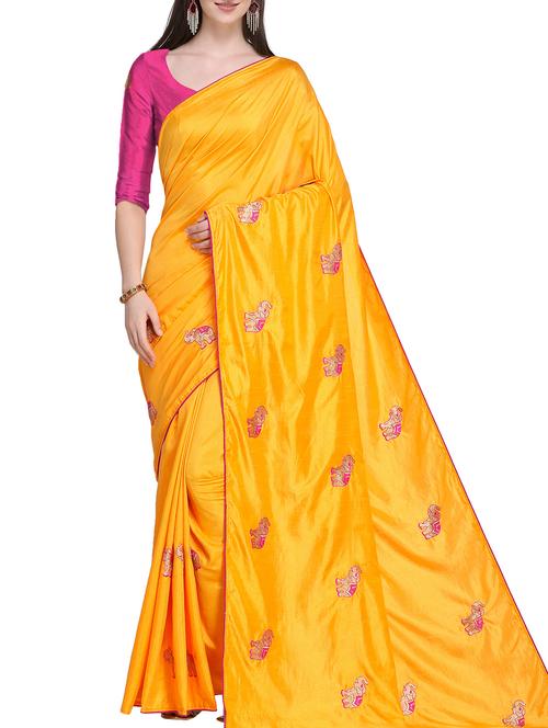 conversational embroidered saree with blouse - 15842551 - Very Small Image - 1
