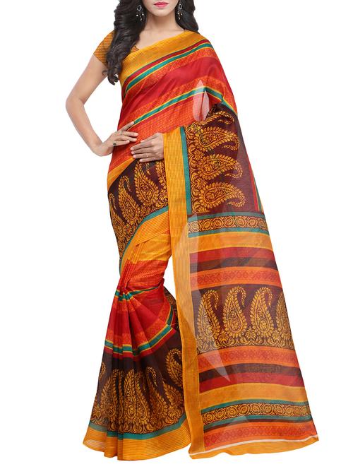 printed bhagalpuri saree with blouse - 15842655 - Very Small Image - 1