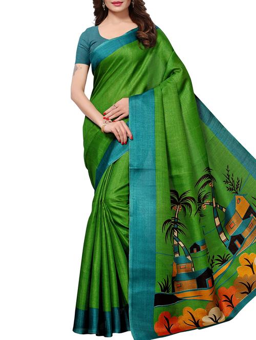 conversational printed saree with blouse - 15842696 - Very Small Image - 1
