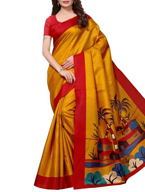 conversational printed saree with blouse - 15842699 - Very Small Image - 1