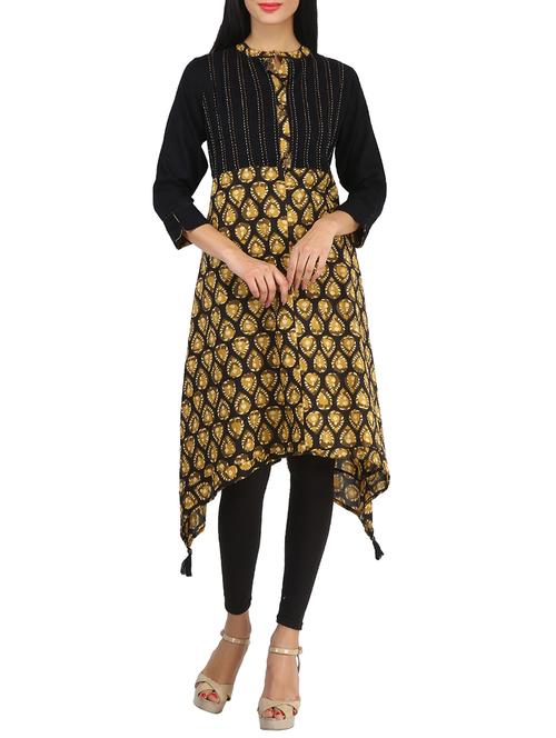 printed asymmetric kurta - 15842785 - Very Small Image - 1