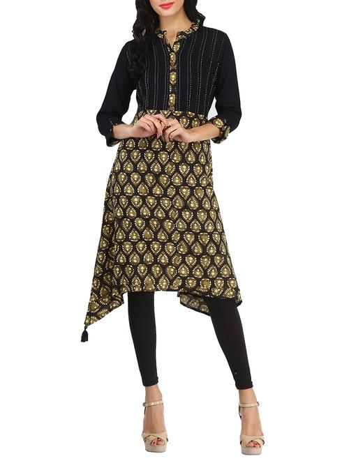 printed asymmetric kurta - 15842786 - Very Small Image - 1