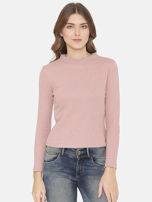 blush pink funnel neck pullover - 15843104 - Very Small Image - 1