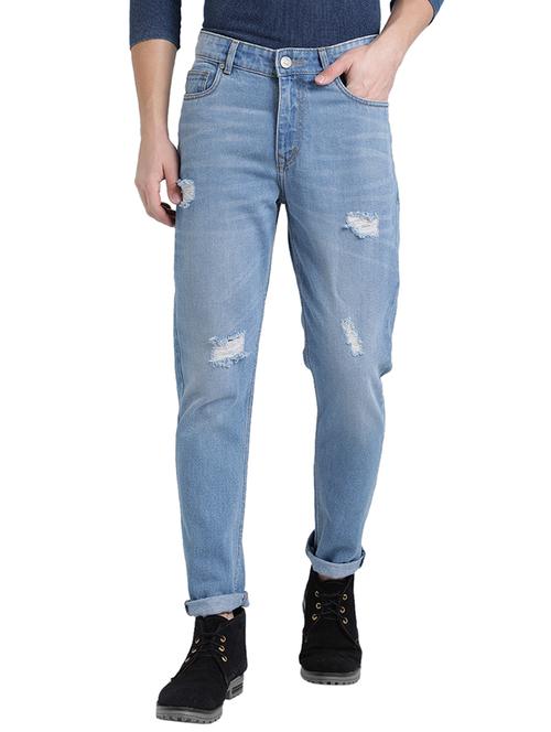 light blue cotton ripped jeans - 15843113 - Very Small Image - 1