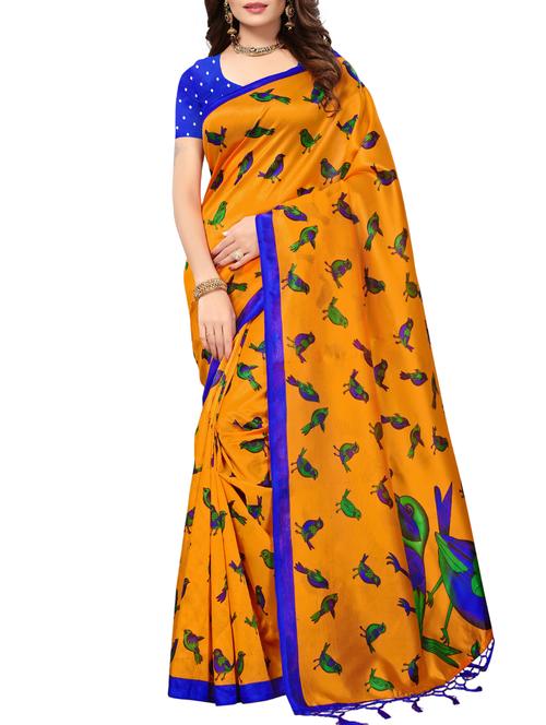 conversational printed maysore art silk saree with blouse - 15843673 - Very Small Image - 1