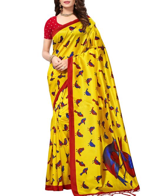 conversational printed maysore art silk saree with blouse - 15843674 - Very Small Image - 1
