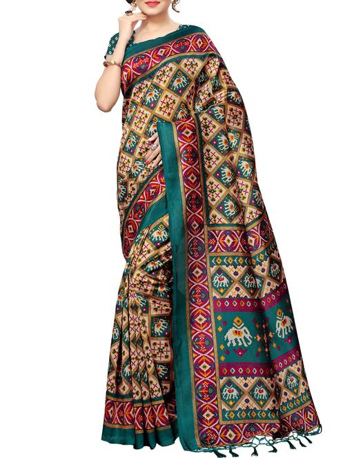 conversational printed maysore art silk saree with blouse - 15843675 - Very Small Image - 1