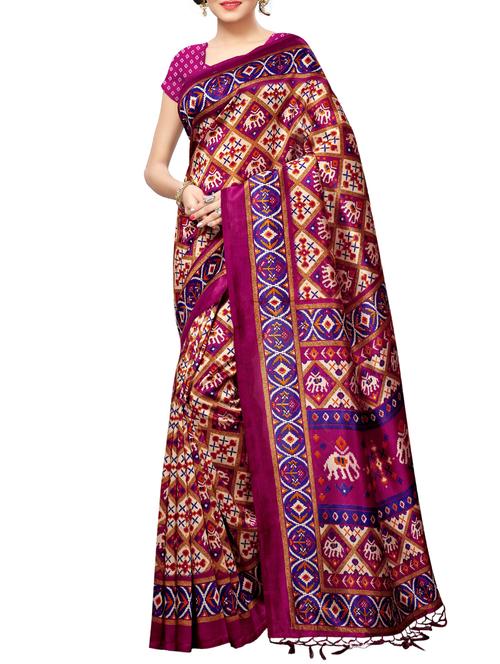 conversational printed maysore art silk saree with blouse - 15843676 - Very Small Image - 1