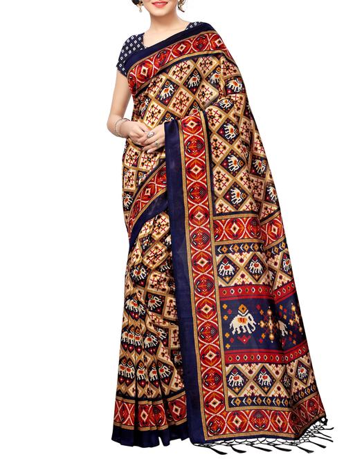 conversational printed maysore art silk saree with blouse - 15843677 - Very Small Image - 1