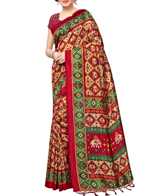 conversational printed maysore art silk saree with blouse - 15843678 - Very Small Image - 1
