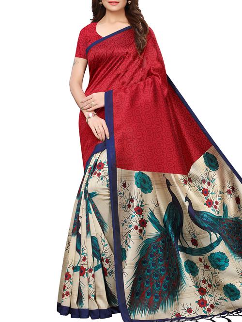 conversational printed maysore art silk saree with blouse - 15843711 - Very Small Image - 1