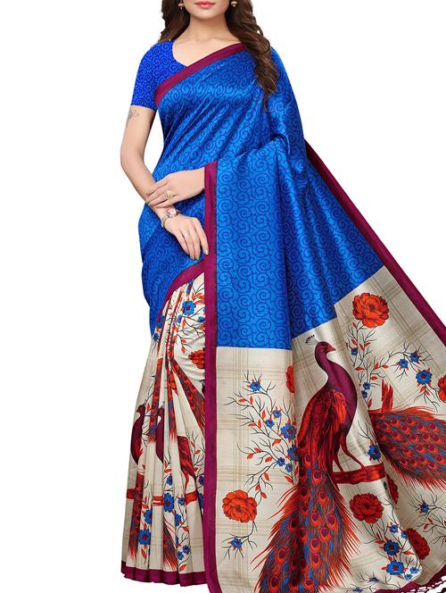 conversational printed maysore art silk saree with blouse - 15843712 - Very Small Image - 1