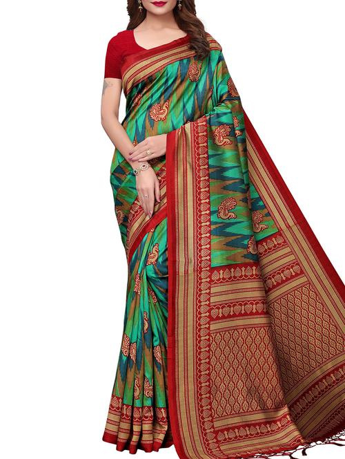 conversational printed maysore art silk saree with blouse - 15843718 - Very Small Image - 1