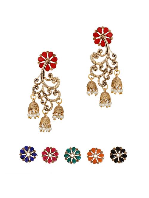multi colored brass drop earring - 15843911 - Very Small Image - 1