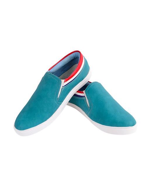 blue leatherette casual slip ons - 15843942 - Very Small Image - 1