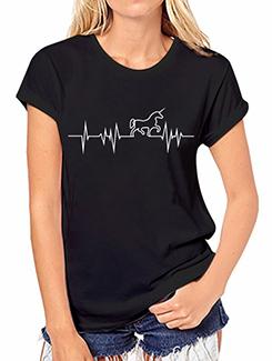 turn up sleeved graphic print tee - 15844126 - Very Small Image - 1