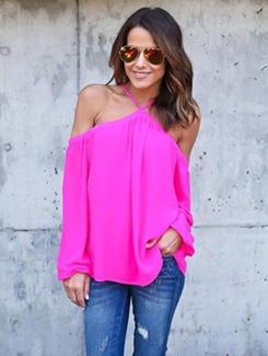 halter neck cold shoulder top - 15844148 - Very Small Image - 1