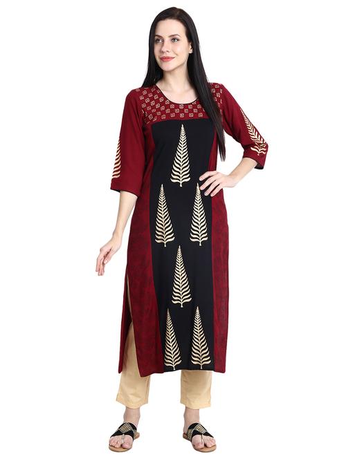 foil print straight kurta - 15845759 - Very Small Image - 1