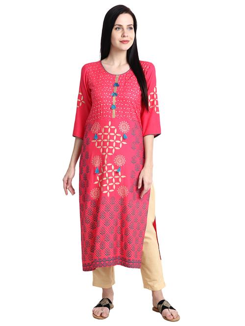 block print straight kurta - 15845766 - Very Small Image - 1