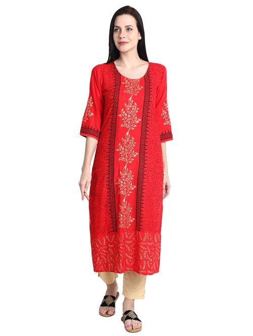block print straight kurta - 15845772 - Very Small Image - 1