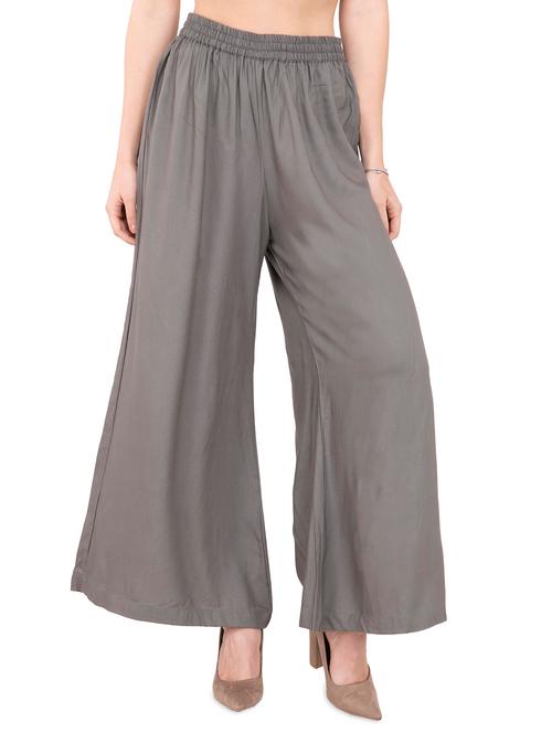 elasticated waist flared palazzo - 15845818 - Very Small Image - 1