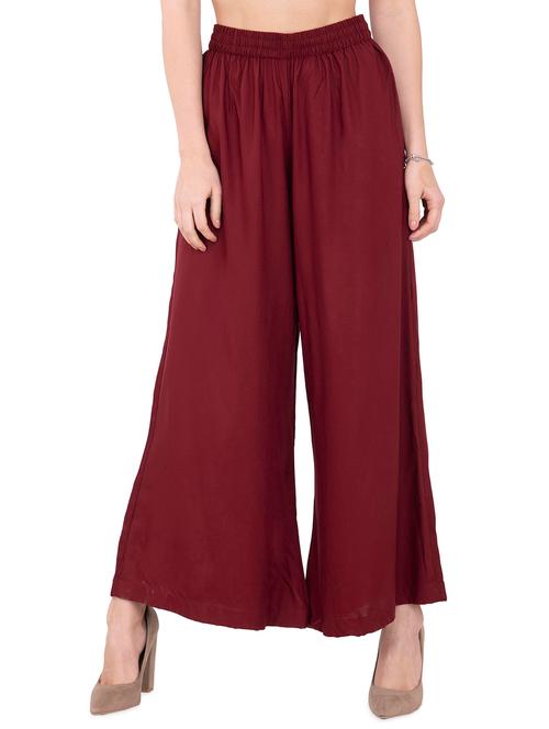 elasticated waist flared palazzo - 15845823 - Very Small Image - 1