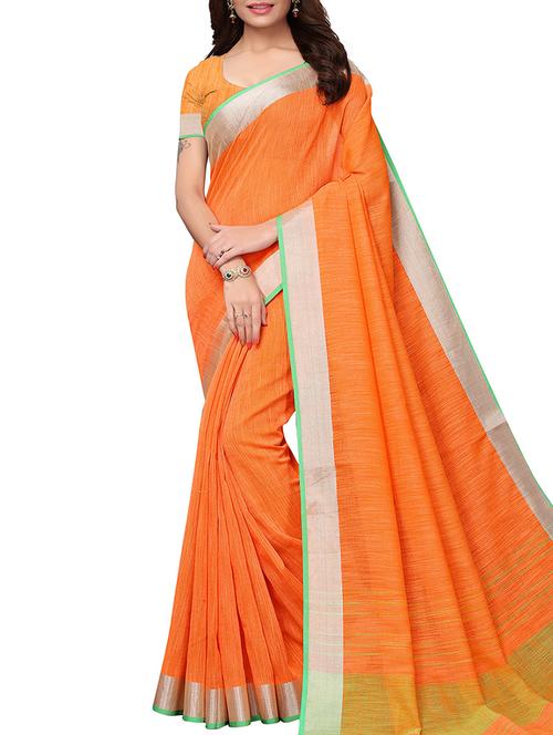 solid handloom saree with blouse - 15846275 - Very Small Image - 1