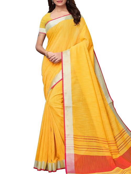 solid handloom saree with blouse - 15846276 - Very Small Image - 1