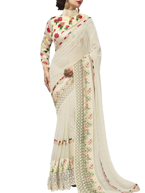 floral printed saree - 15846836 - Very Small Image - 1