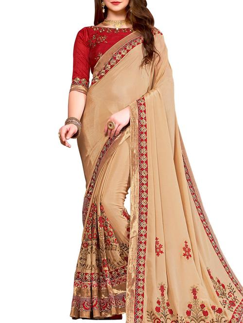 floral embroidered saree - 15846981 - Very Small Image - 1