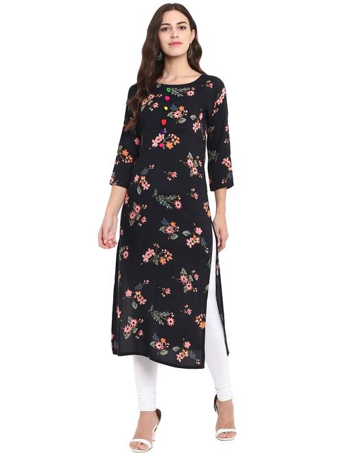 floral straight kurta - 15847010 - Very Small Image - 1