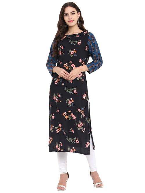 ditsy floral straight kurta - 15847014 - Very Small Image - 1