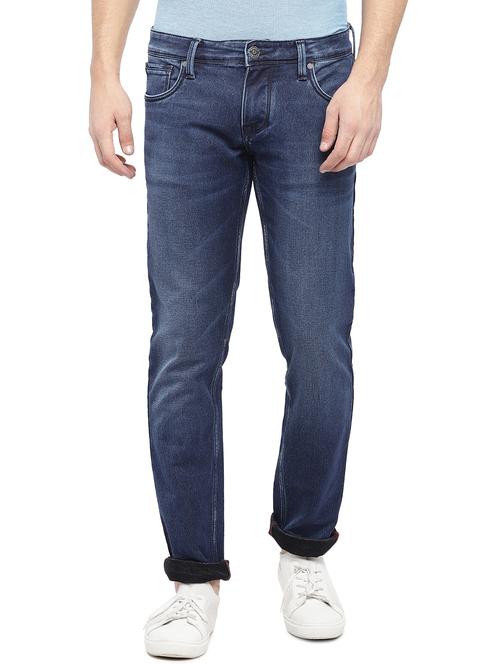blue cotton washed jeans - 15847281 - Very Small Image - 1