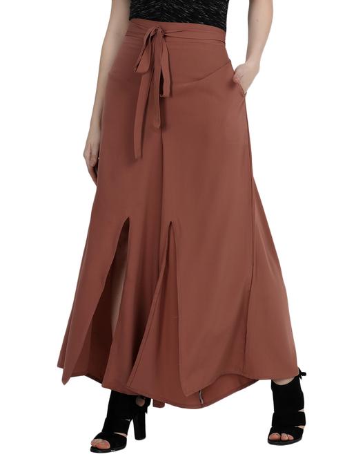 tie up waist front slit palazzo - 15847411 - Very Small Image - 1