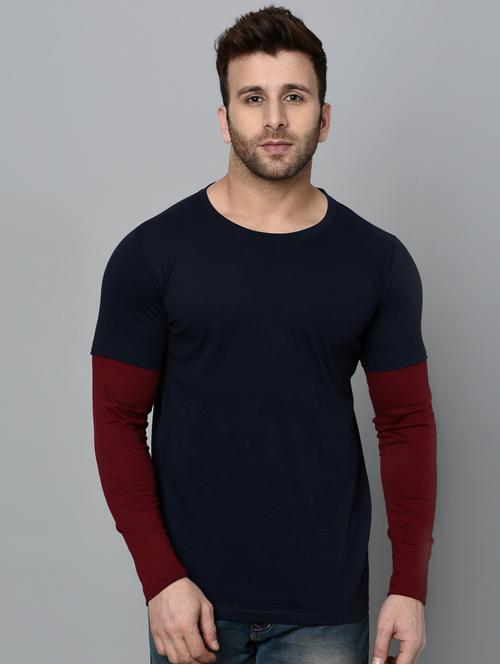 navy blue cut & sew t-shirt - 15848268 - Very Small Image - 1