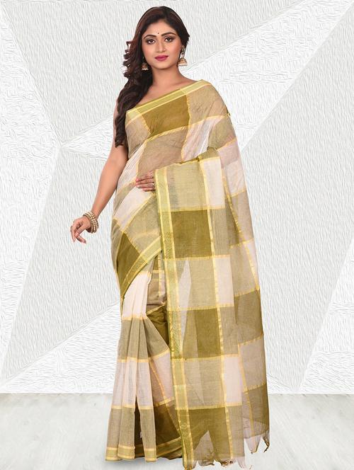 checkered woven saree - 15848330 - Very Small Image - 1
