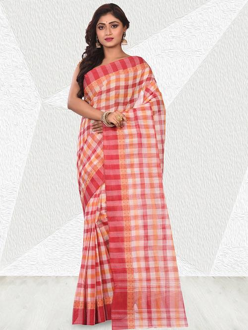 checkered woven saree - 15848335 - Very Small Image - 1