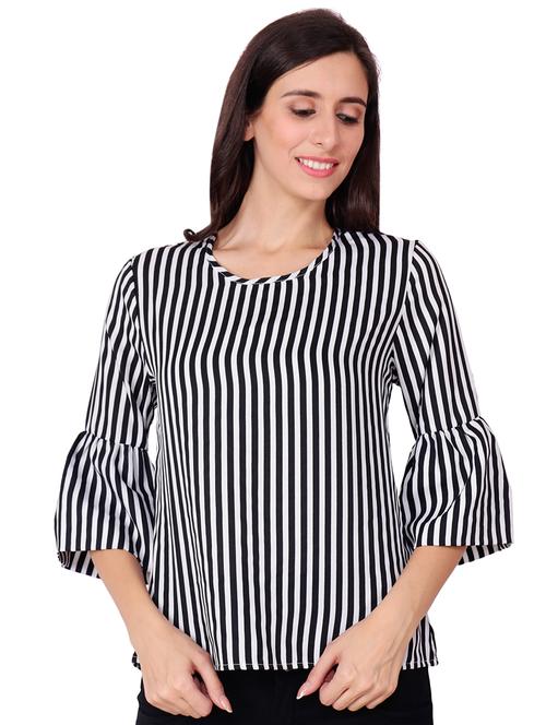 striped bell sleeved top - 15848666 - Very Small Image - 1