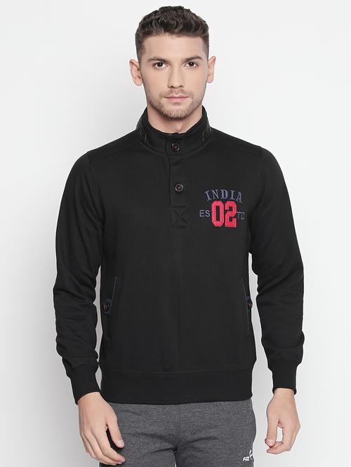 black chest printed sweatshirt - 15848999 - Very Small Image - 1