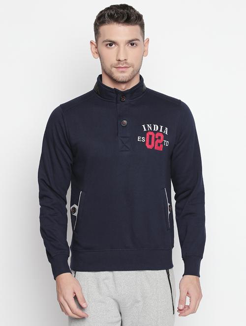 navy blue solid sweatshirt - 15849000 - Very Small Image - 1