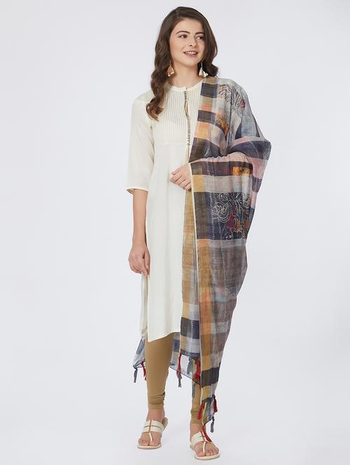 floral printed chanderi dupatta - 15849998 - Very Small Image - 1