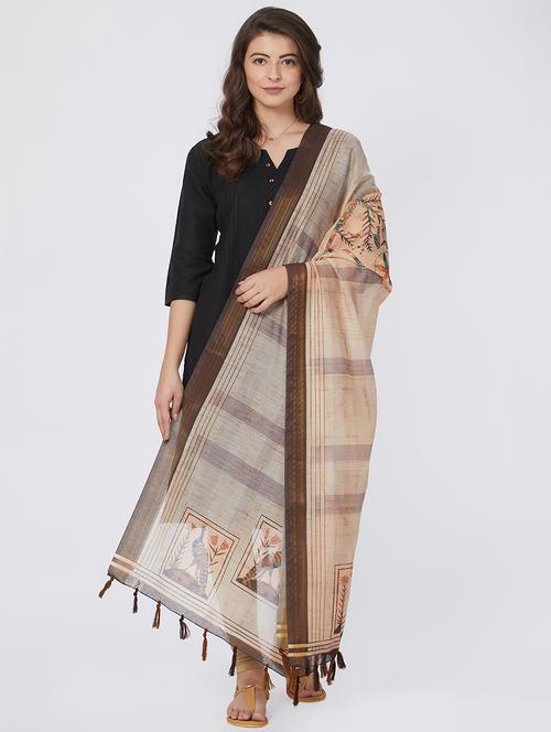 printed chanderi dupatta - 15850007 - Very Small Image - 1