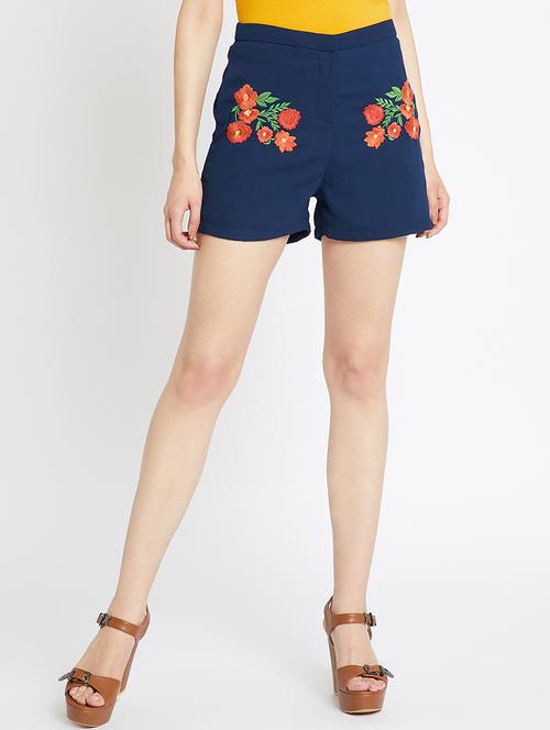 floral embroidered shorts - 15850229 - Very Small Image - 1
