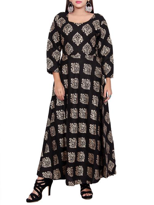 foil print a-line dress - 15850388 - Very Small Image - 1