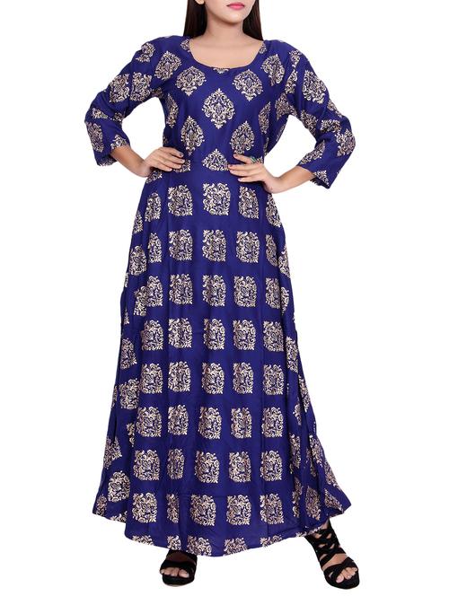 foil print a-line dress - 15850390 - Very Small Image - 1