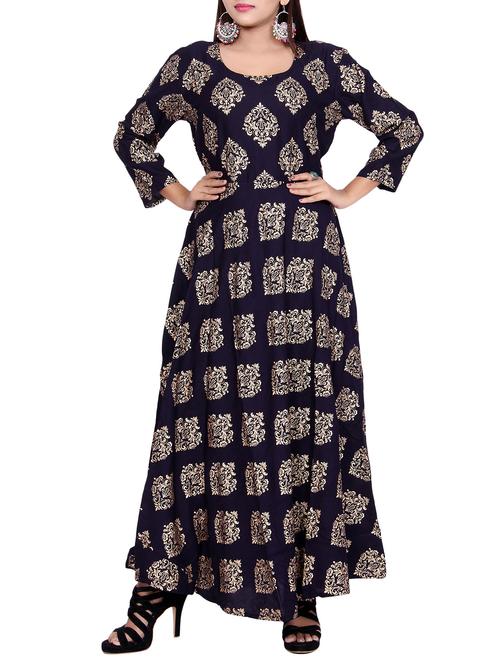 foil print a-line dress - 15850393 - Very Small Image - 1