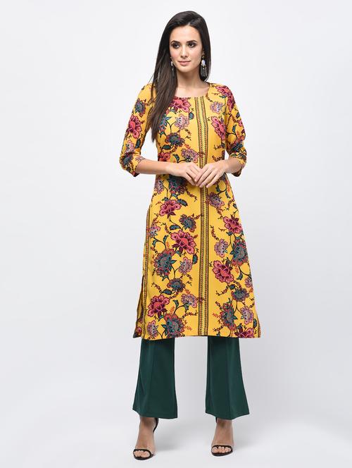 straight printed kurta - 15850577 - Very Small Image - 1