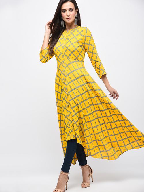 high low checkered kurta - 15850584 - Very Small Image - 1