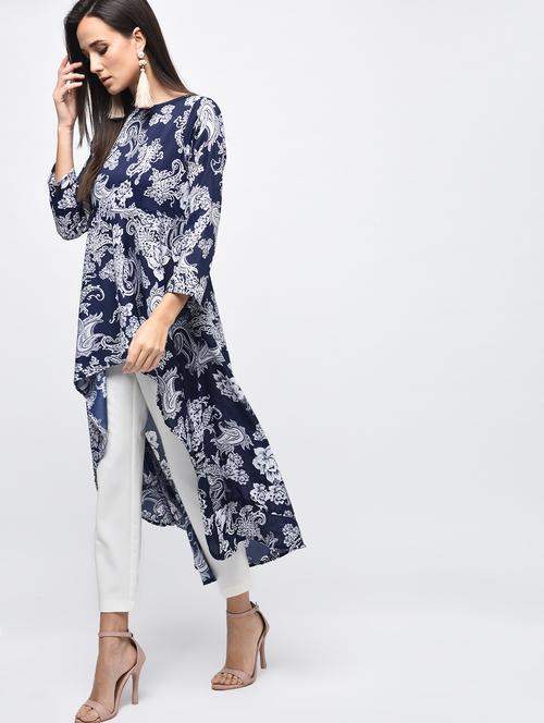 asymmetric printed kurta - 15850593 - Very Small Image - 1