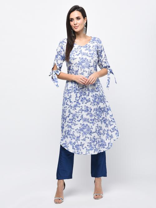 a-line printed kurta - 15850598 - Very Small Image - 1
